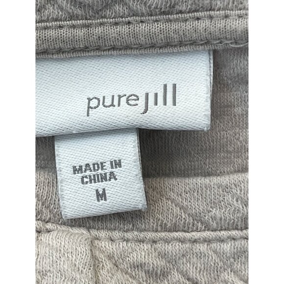Pure Jill Women's Quilted Long Sleeve Top, Medium, Light Gray - Picture 5 of 7